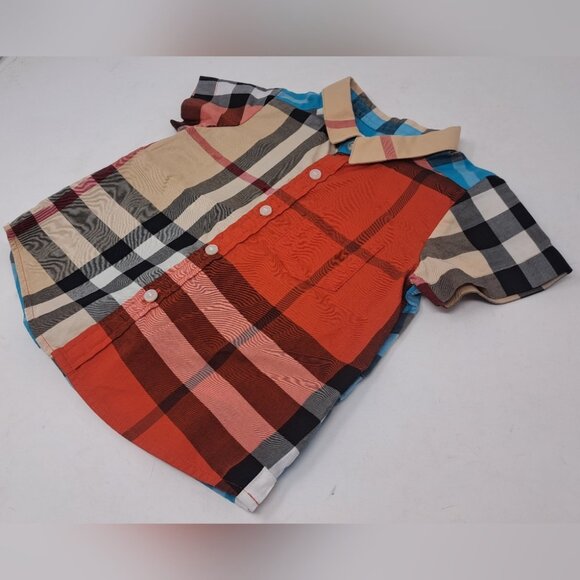 Burberry Children Baby Boys Colorblock Nova Check Button Up Shirt 4M 75cm - Picture 2 of 10